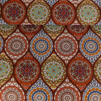 Preview: Canvas bedruckt mit Mandalas in Orange/Brauntönen
